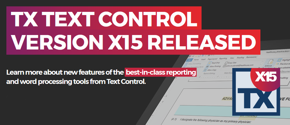 TX Text Control X15 TX Text Control X15