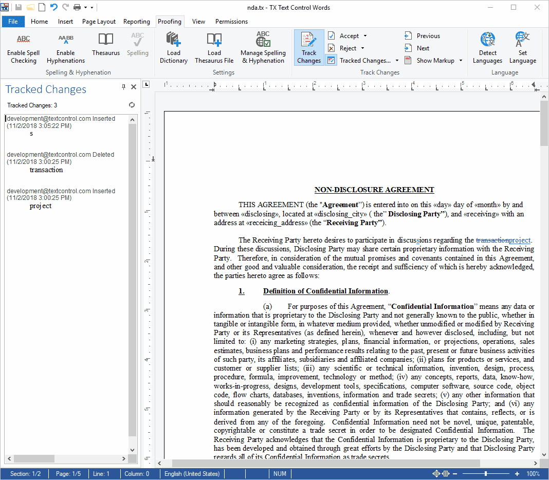 Track changes Track changes