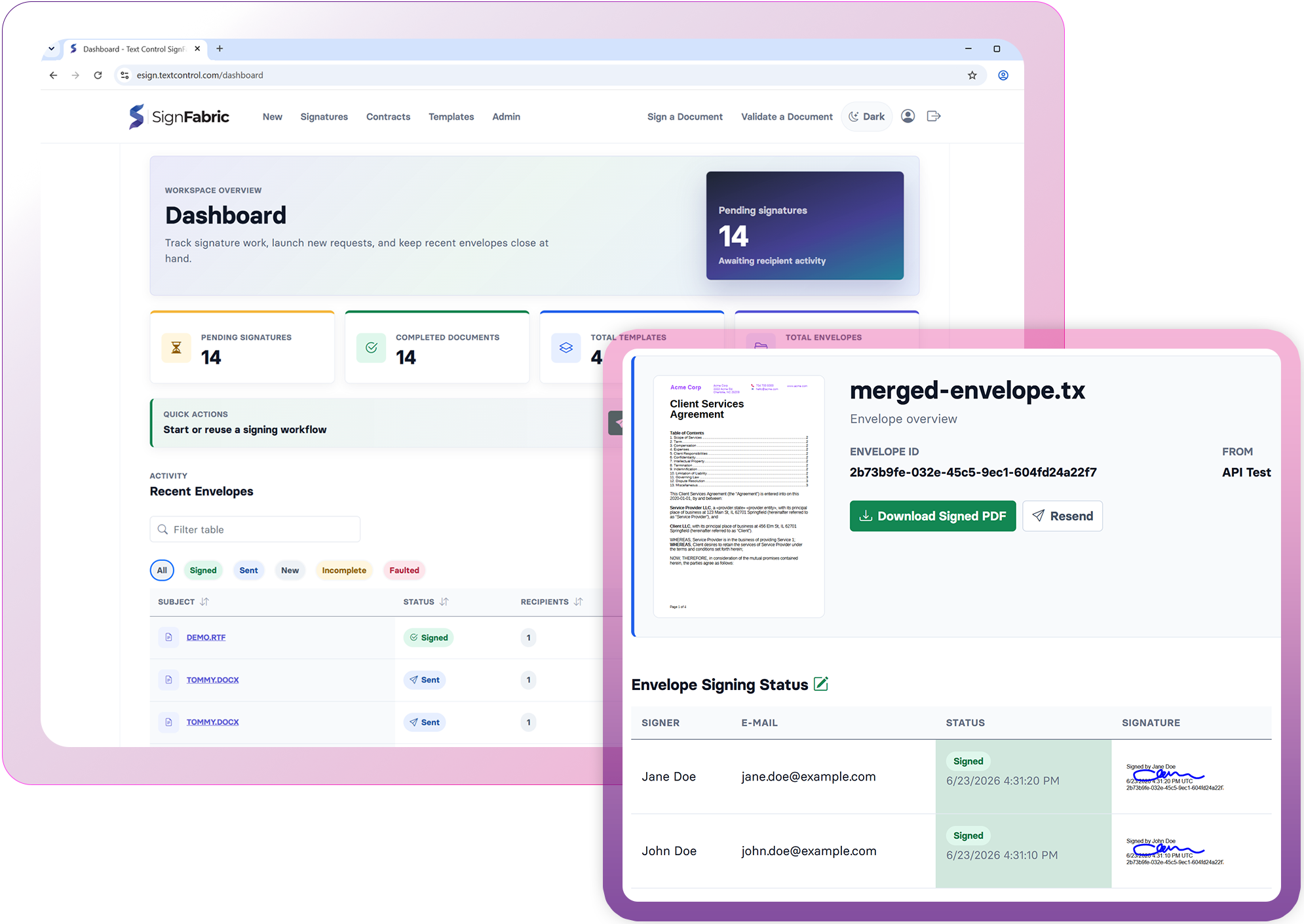SignFabric electronic signature platform SignFabric electronic signature platform