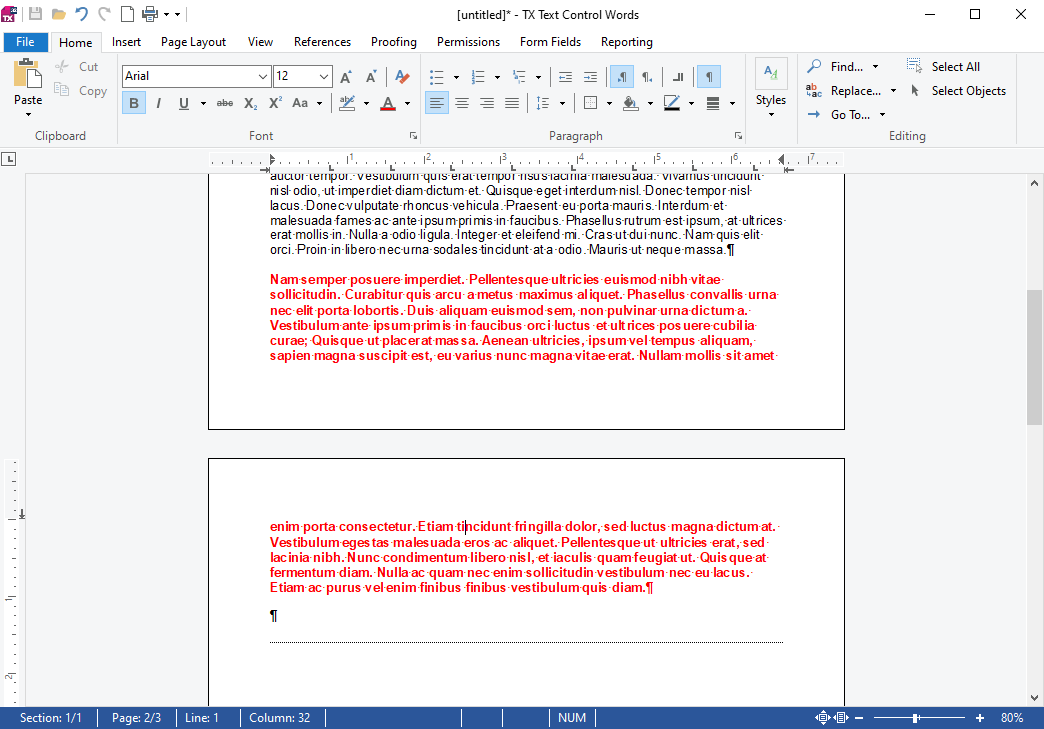 Page Breaks in TX Text Control