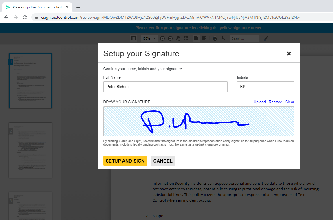 Mobile-friendly document signing Mobile-friendly document signing