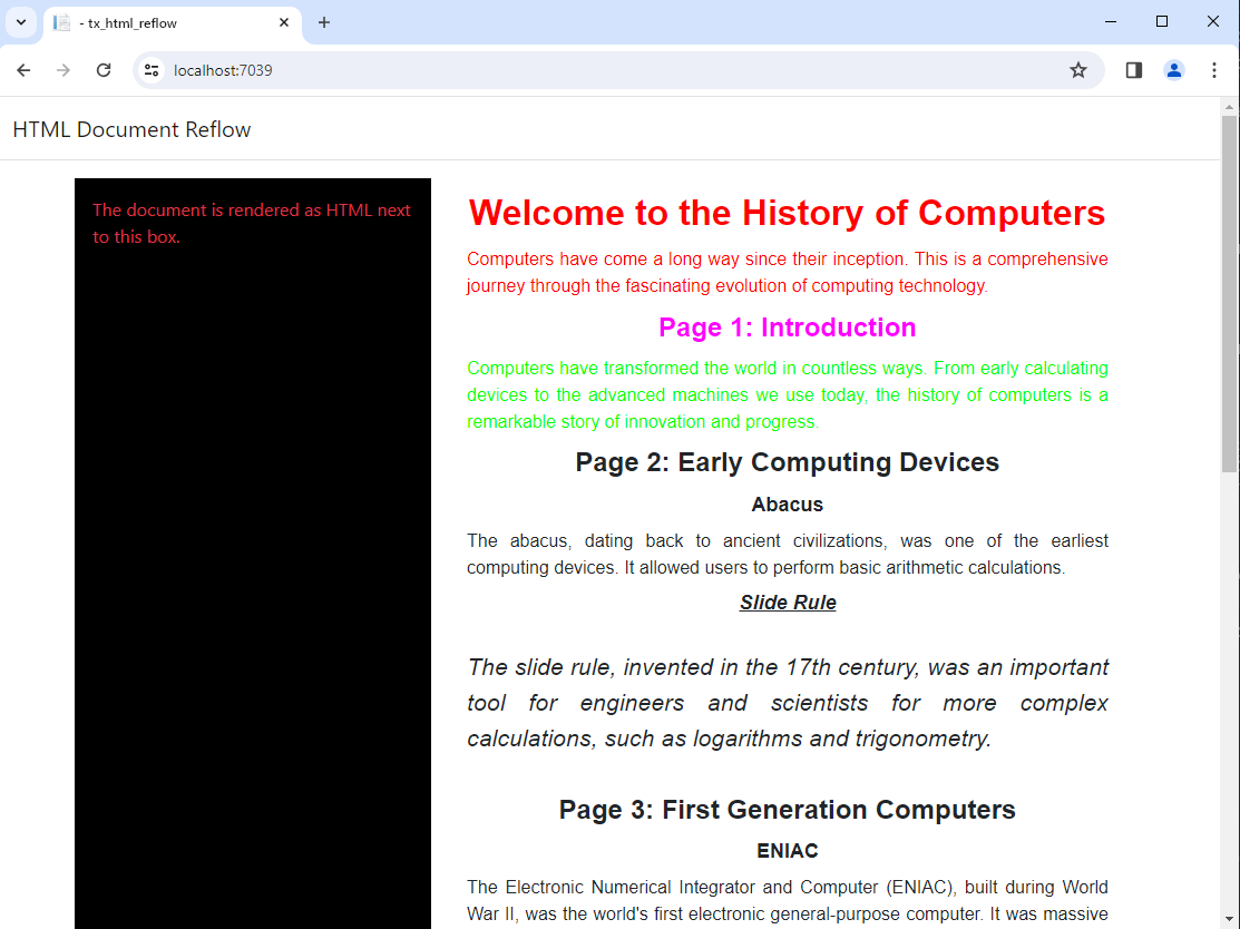 HTML rendered in a shadow DOM