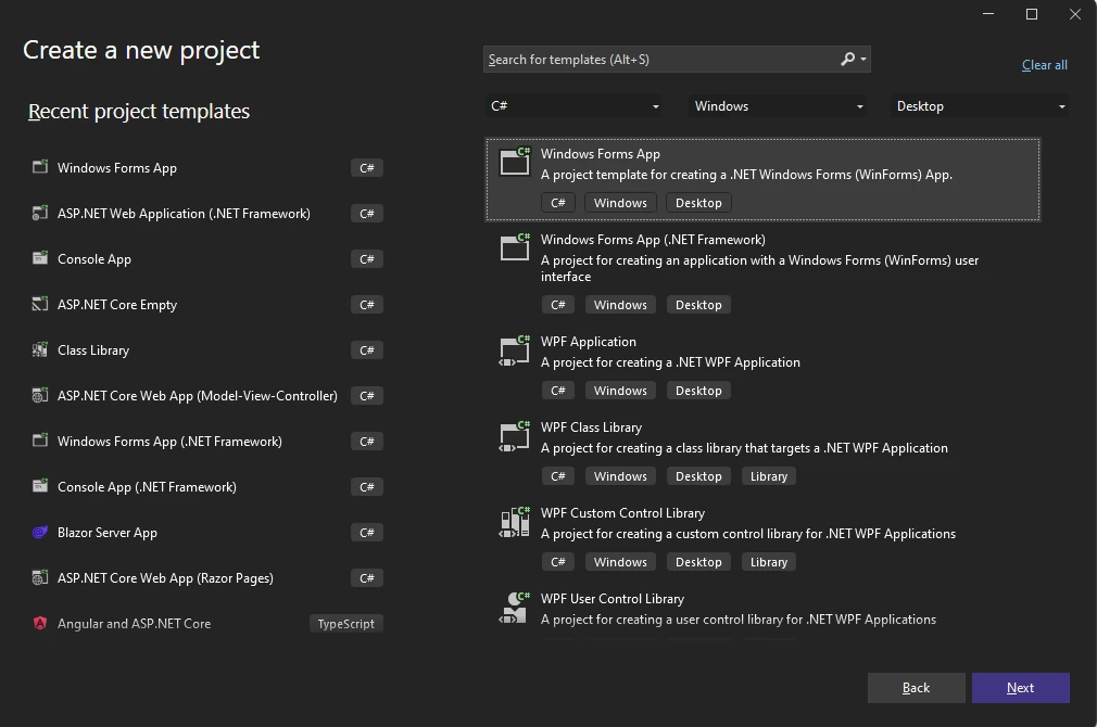 Create a New Project Create a New Project