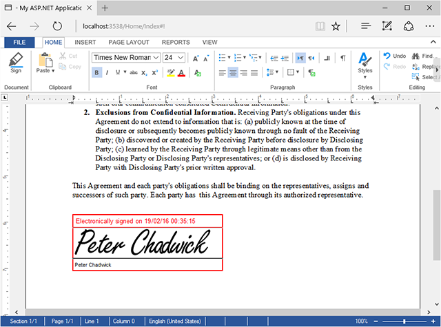 MVC: Added an electronic signature to documents in Web.TextControl