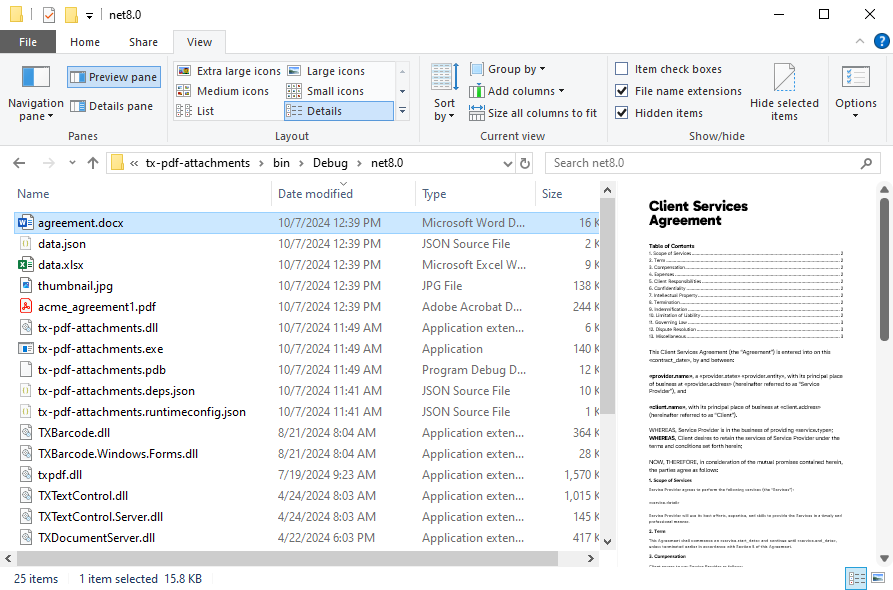 PDF/A-3 document with attachments