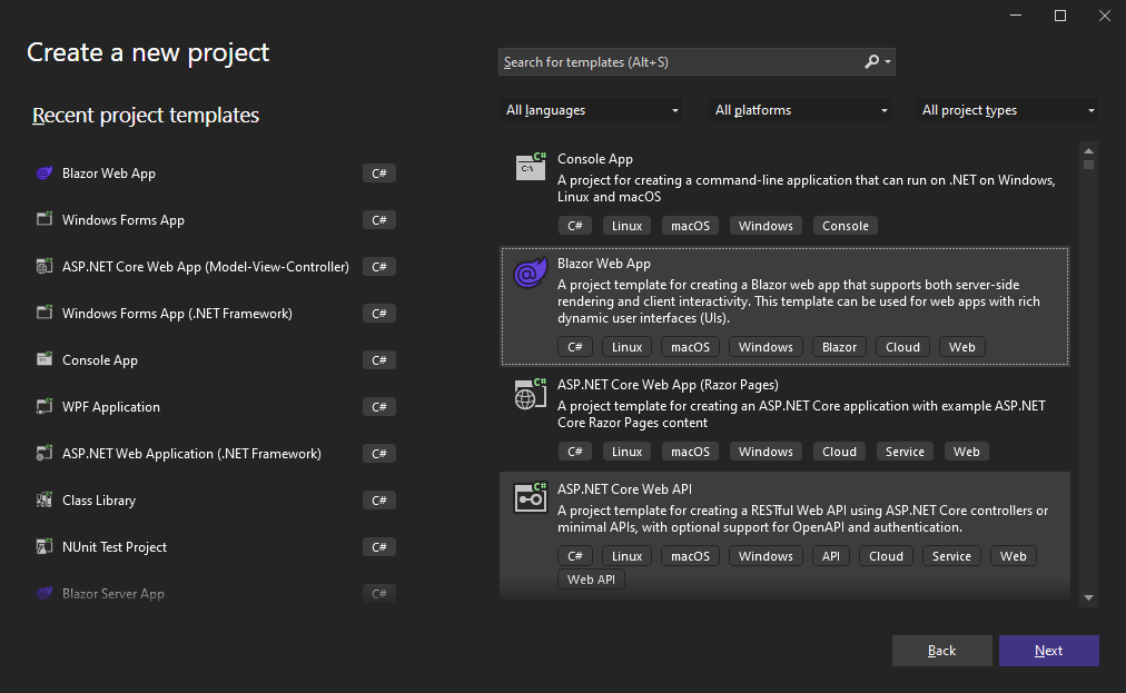 Creating the .NET 8 project