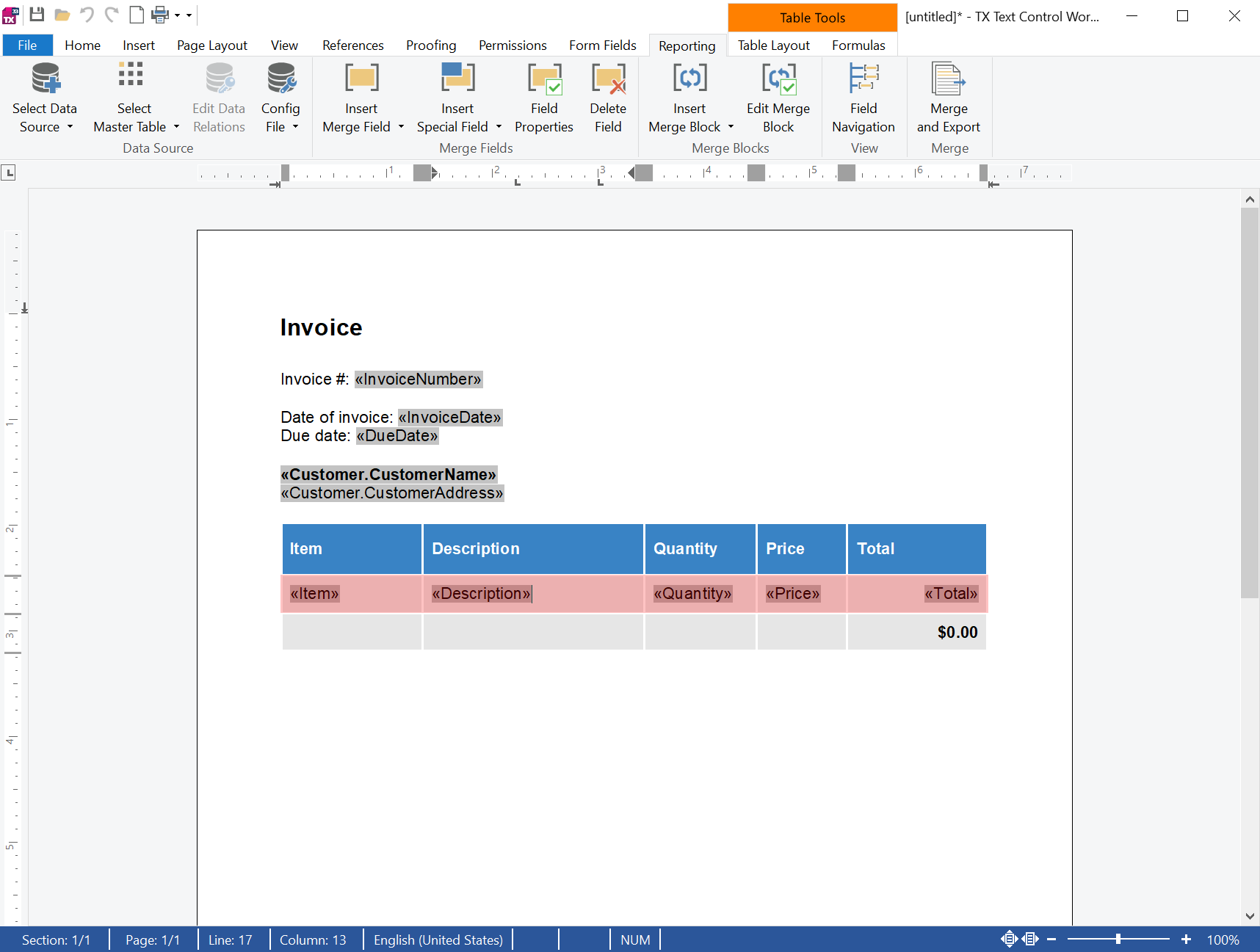 Creating mail merge templates with TX Text Control