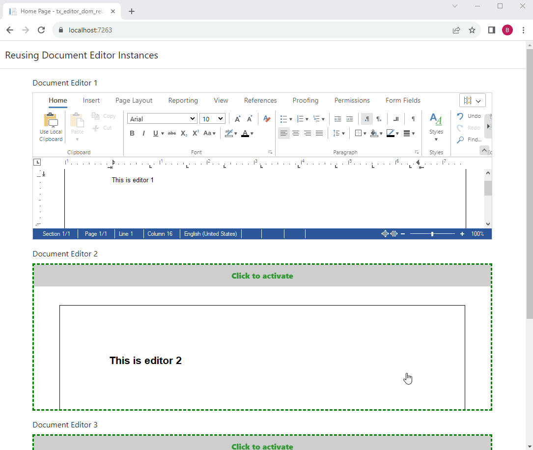 Reusing Document Editor Instances Reusing Document Editor Instances