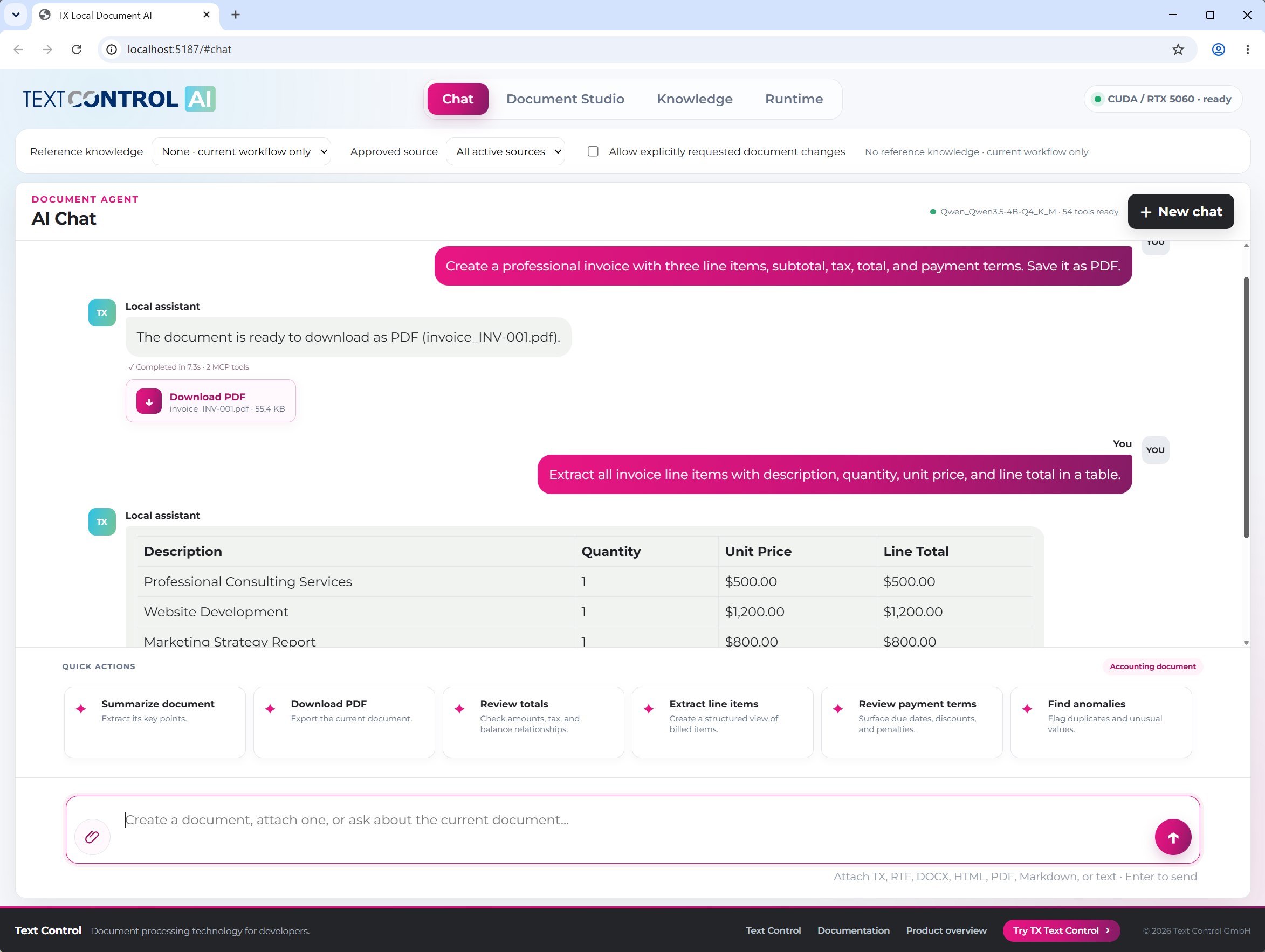 Chat interface screenshot Chat interface screenshot