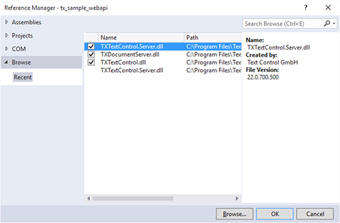 Creating the Web API project
