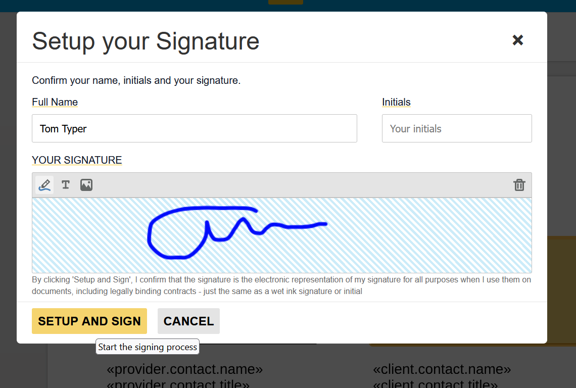 Signing Experience Signing Experience
