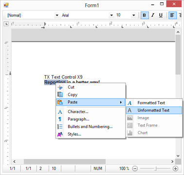 TX Text Control X9 in Visual Studio