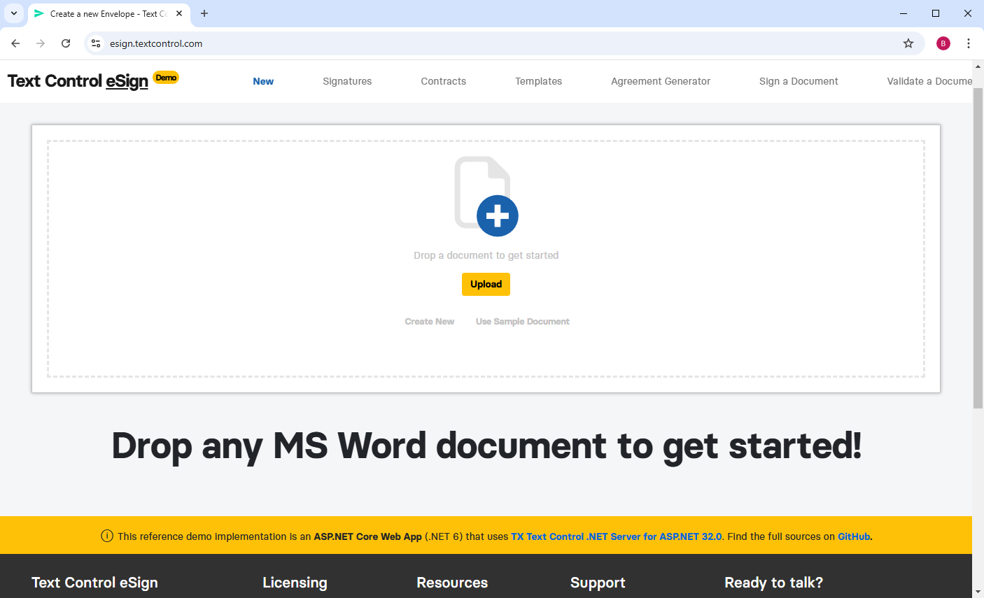 eSign Demo of TX Text Control