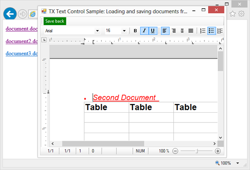 Load and save documents from a server