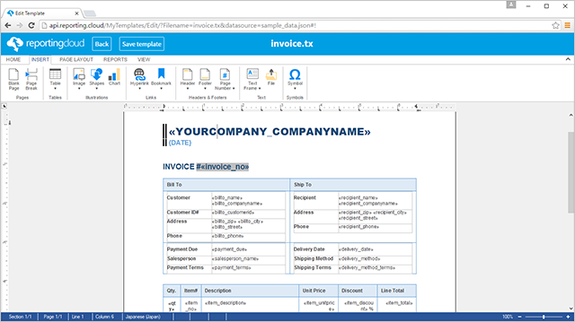 ReportingCloud Editor ReportingCloud Editor