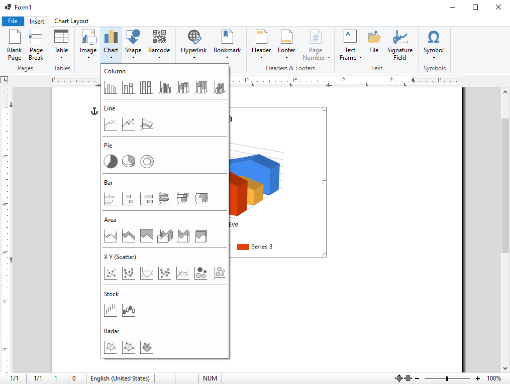 Charts in TX Text Control