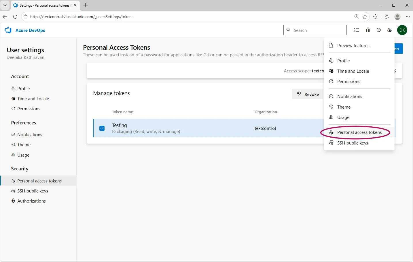 Create a Personal Access Token Create a Personal Access Token