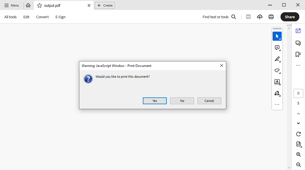 JavaScript in PDF Documents