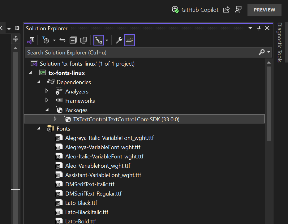 TX Text Control NuGet package