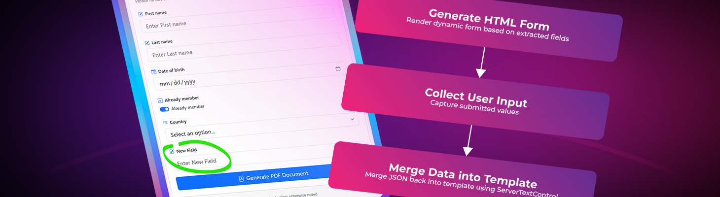 Create Fillable PDFs from HTML Forms in C# ASP.NET Core Using a WYSIWYG Template